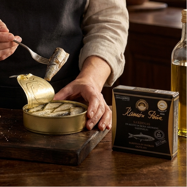 Ramón Peña (Gold Line): Small Sardines "Do Xeito" in Smoked Olive Oil (10-15 pieces)