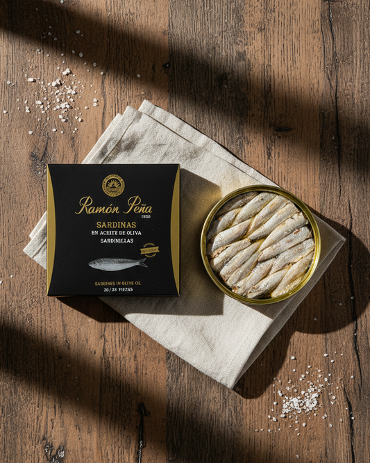 Ramón Peña (Gold Line): Small Sardines in Olive Oil (20-25 Pieces)