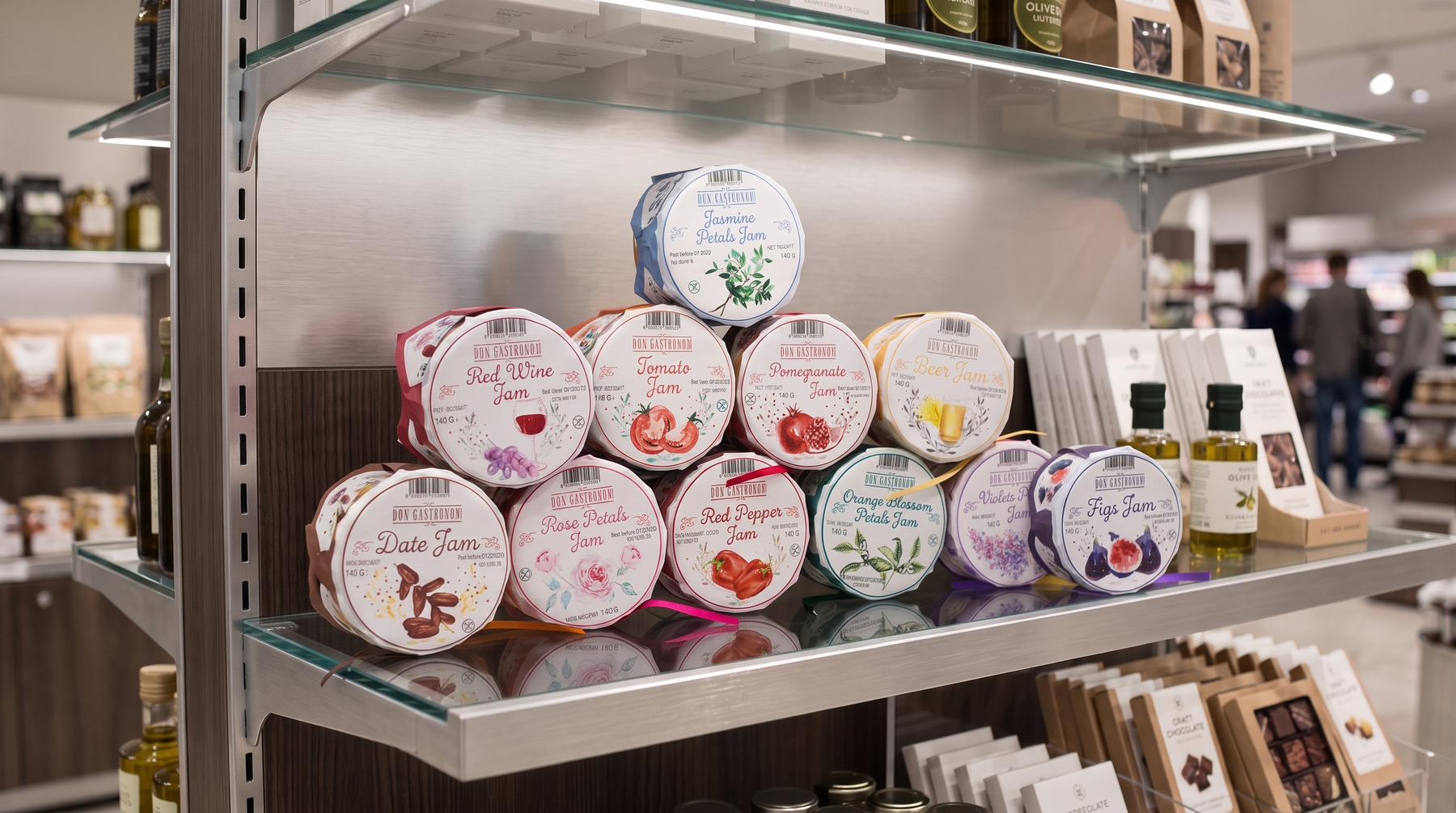 Artisan jams, 60% fruit.
