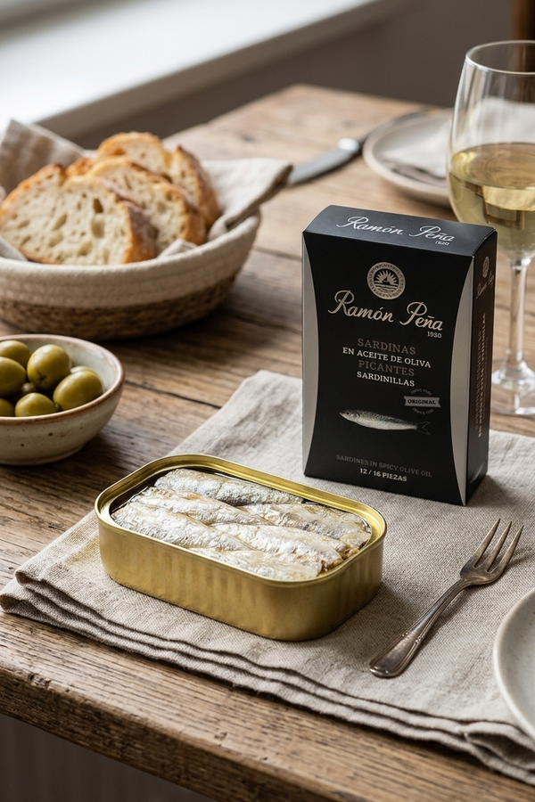 Ramón Peña (Silver Line): Small Sardines in Hot Olive Oil (12-16 pieces)