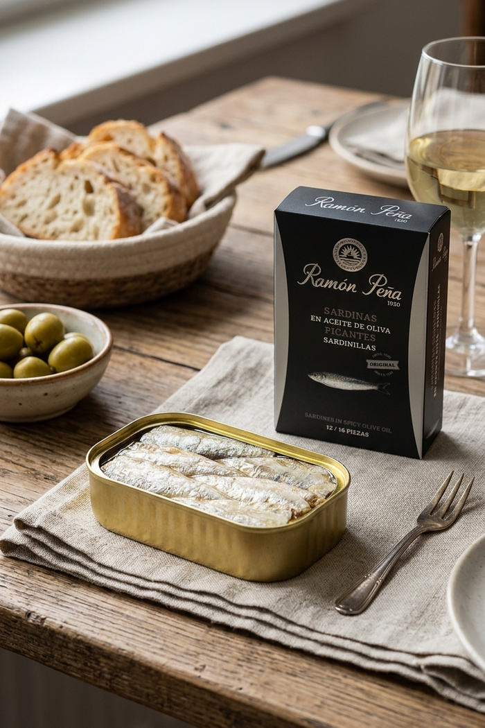 Ramón Peña (Silver Line): Small Sardines in Hot Olive Oil (12-16 pieces)